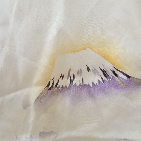 Vintage Japan Hand Painted Silk Square Scarf (34" X 35") Map Of Japan - Picture 5 of 6